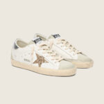 Golden Goose with gold glitter star and ice-gray suede inserts(Women's) - Image 3