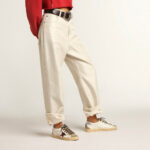 Golden Goose Super-Star with burgundy glitter star and silver heel tab(Women's) - Image 6