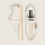 Golden Goose with gold glitter star and ice-gray suede inserts(Women's) - Image 4