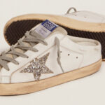 Golden Goose Super-Star Sabot with a platinum glitter star and suede tongue(Women's) - Image 4