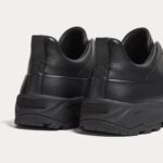 Zegna - Triple Stitch Monte Grained Calf Leather Black Slip On Sneakers - Image 5