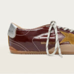 Golden Goose True-Star in burgundy naplak with suede star and silver nappa heel tab (Women's) - Image 7