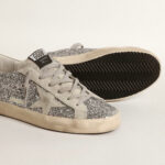 Golden Goose Super-Star Super-Star in silver glitter with ice-gray suede star(Women's) - Image 4