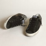 Golden Goose Super-Star in black nappa with black star and glitter heel tab(Women's) - Image 3