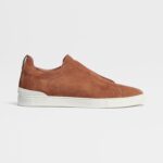 ZEGNA TOBACCO SUEDE TRIPLE STITCH™ SNEAKERS - Image 2
