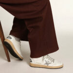 Golden Goose Ball Star in nappa with white star and glitter heel tab(Women's) - Image 6