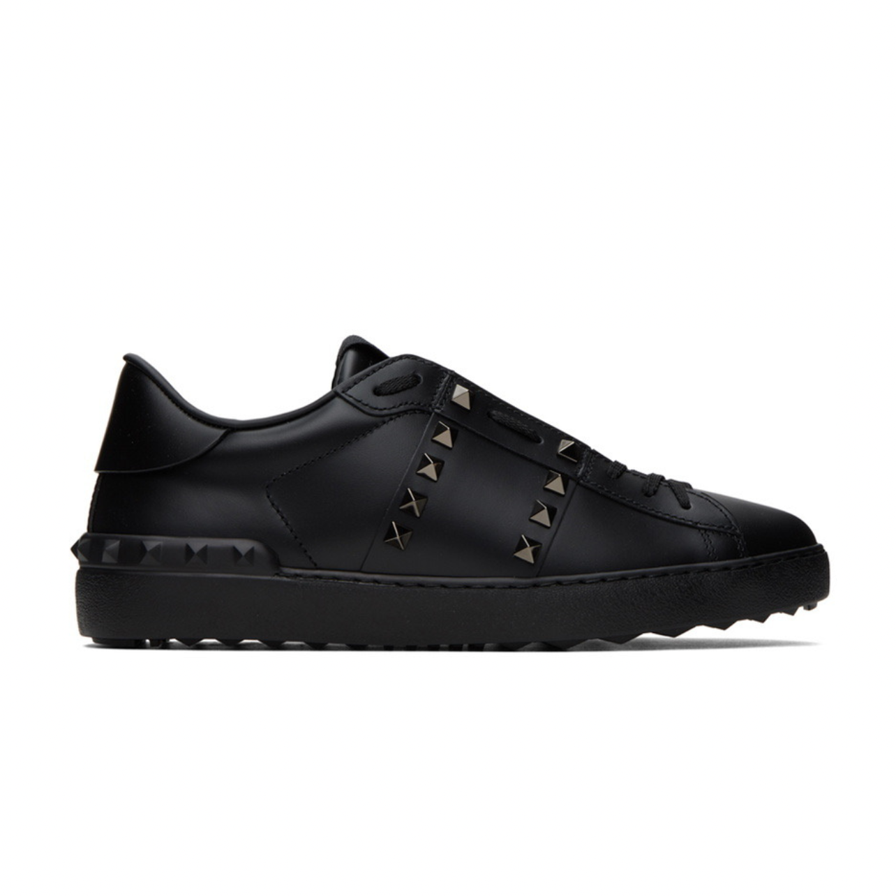 6DB8B30D-A2CE-4156-B543-E3FBFF577BF2.png Valentino Garavani Black Rockstud Untitled Sneakers - Image 1