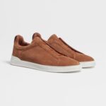 ZEGNA TOBACCO SUEDE TRIPLE STITCH™ SNEAKERS - Image 3
