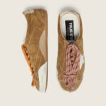 Golden Goose True-Star in tobacco-colored suede with white star and platinum heel tab(Women's) - Image 4