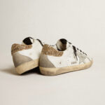 Golden Goose white leather Super-Star with glittery heel tab(Women's) - Image 5