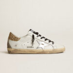 Golden Goose white leather Super-Star with glittery heel tab(Women's) - Image 2