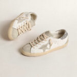 Golden Goose Super-Star with gray star and silver glitter heel tab(Women's) - Image 3