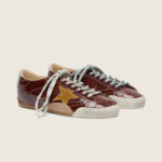 Golden Goose True-Star in burgundy naplak with suede star and silver nappa heel tab (Women's) - Image 3