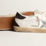 Golden Goose Super-Star with silver star and brown glitter heel tab(Women's) - Image 4