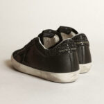 Golden Goose Super-Star in black nappa with black star and glitter heel tab(Women's) - Image 5