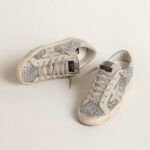 Golden Goose Super-Star Super-Star in silver glitter with ice-gray suede star(Women's) - Image 3