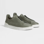 ZEGNA LIGHT ARMY GREEN TRIPLE STITCH™ SECONDSKIN SNEAKERS - Image 3