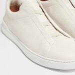 ZEGNA WHITE DEERSKIN TRIPLE STITCH™ SNEAKERS White - Image 6