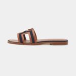 Hermes Brown/Blue Leather and Denim Oran