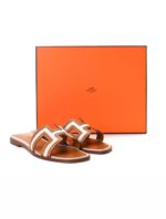 Hermes Oran Sandals Brown/Beige - Image 2