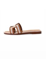 Hermes Oran Sandals Brown/Beige - Image 3